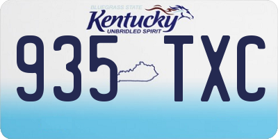 KY license plate 935TXC