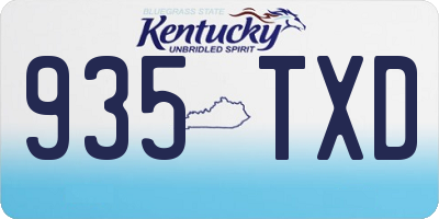 KY license plate 935TXD