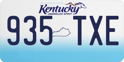 KY license plate 935TXE