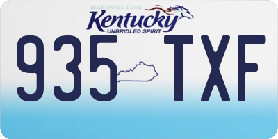 KY license plate 935TXF