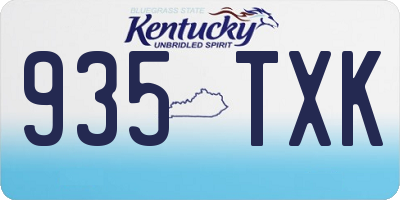 KY license plate 935TXK