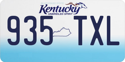 KY license plate 935TXL