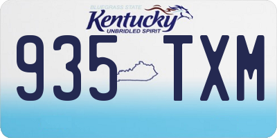 KY license plate 935TXM