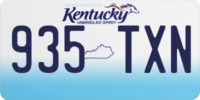 KY license plate 935TXN