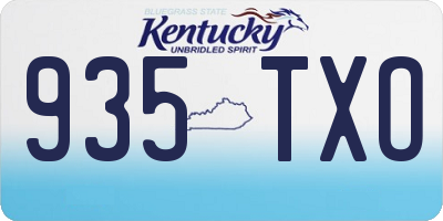 KY license plate 935TXO