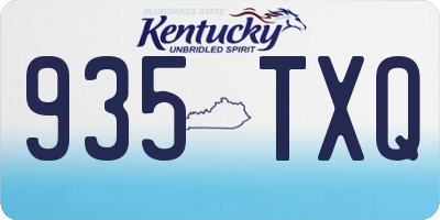 KY license plate 935TXQ