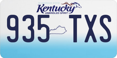 KY license plate 935TXS