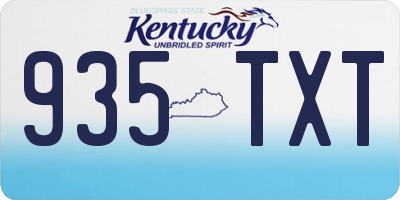 KY license plate 935TXT