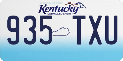KY license plate 935TXU