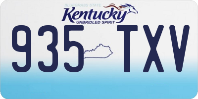 KY license plate 935TXV