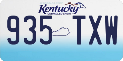 KY license plate 935TXW