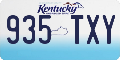 KY license plate 935TXY
