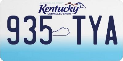 KY license plate 935TYA