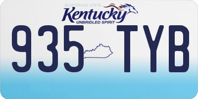 KY license plate 935TYB