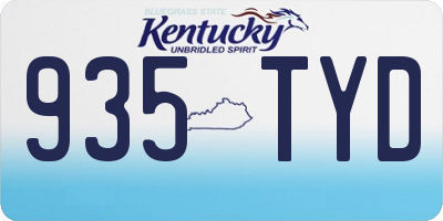KY license plate 935TYD