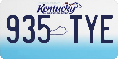KY license plate 935TYE