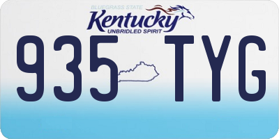 KY license plate 935TYG