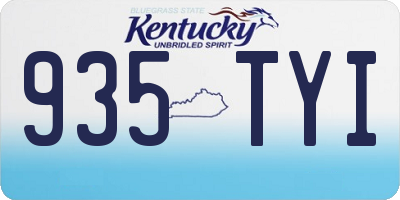 KY license plate 935TYI