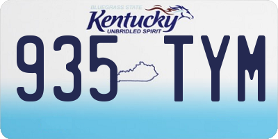 KY license plate 935TYM