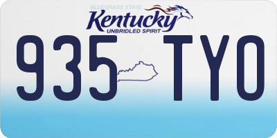 KY license plate 935TYO