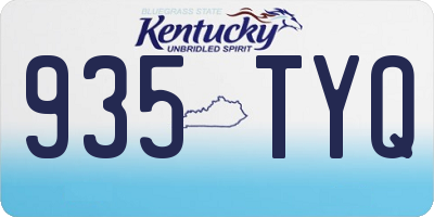 KY license plate 935TYQ