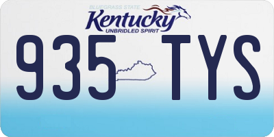 KY license plate 935TYS