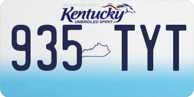 KY license plate 935TYT