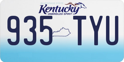 KY license plate 935TYU