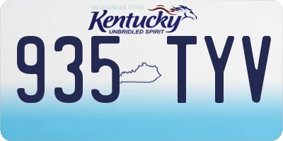 KY license plate 935TYV