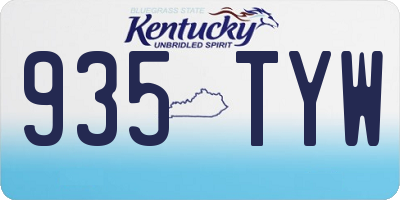 KY license plate 935TYW