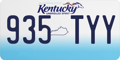 KY license plate 935TYY