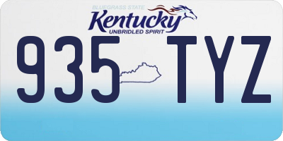 KY license plate 935TYZ