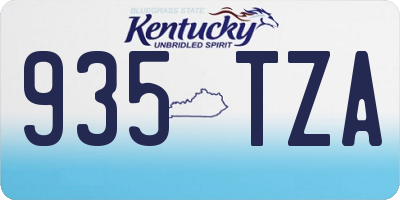 KY license plate 935TZA