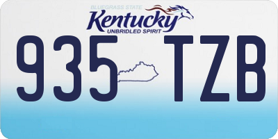 KY license plate 935TZB