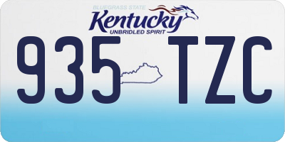 KY license plate 935TZC