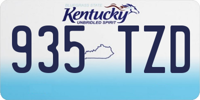 KY license plate 935TZD