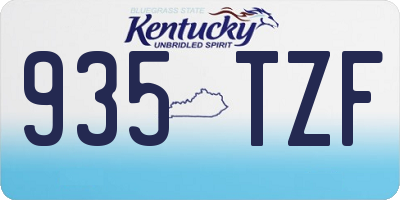 KY license plate 935TZF