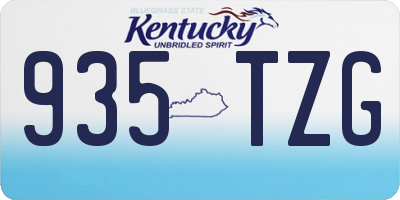 KY license plate 935TZG