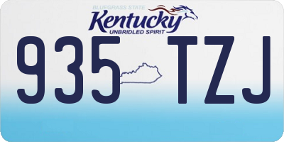 KY license plate 935TZJ