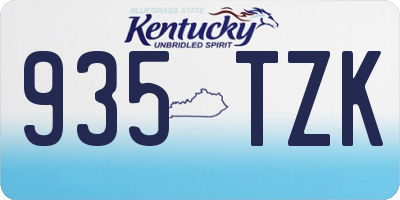KY license plate 935TZK