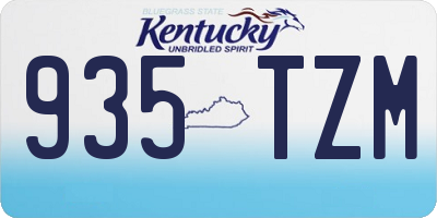 KY license plate 935TZM