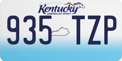 KY license plate 935TZP
