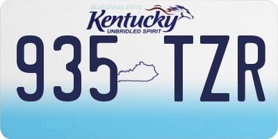 KY license plate 935TZR