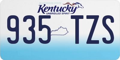 KY license plate 935TZS