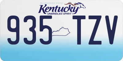 KY license plate 935TZV