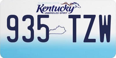 KY license plate 935TZW