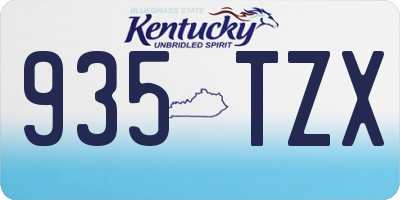 KY license plate 935TZX