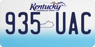 KY license plate 935UAC