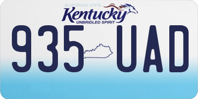 KY license plate 935UAD