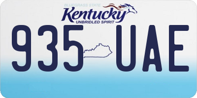 KY license plate 935UAE
